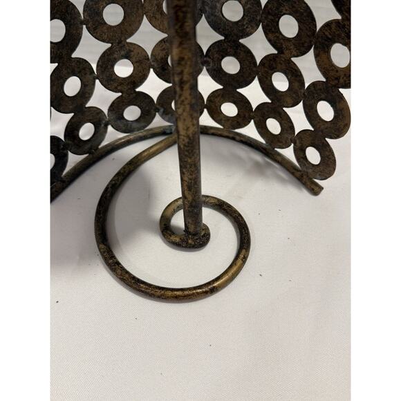 Bronzed Metal Candle Holder Wall Sconce Ornate Modern Industrial, Free Standing - Picture 8 of 9